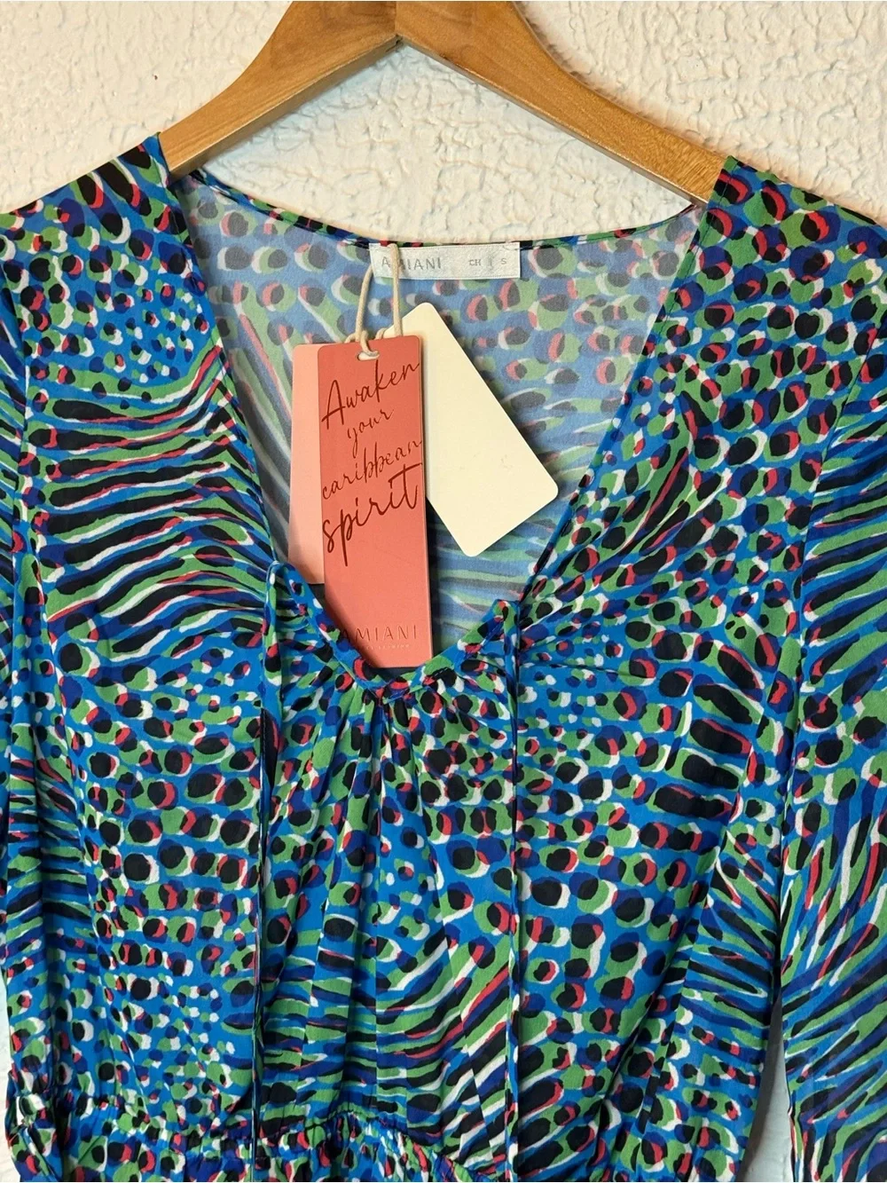 Blue Multicolor Printed Swim Coverup Tunic - Picture 5 of 16